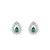 Pendientes Colgantes Elegantes de Plata de Ley 925 con Microincrustaciones de Diamante Verde para Mujer Joyería Simple de Moda de Nicho Pendientes