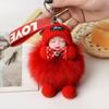 Boneca de Pelúcia para Dormir com Pelo de Raposa Chaveiro de Pelúcia Pingente Pendurado Fofo Pingente Pendurado para Bolsa de Pelúcia Boneca de Presente para Namorada