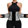 Modelador corporal feminino esportivo faixa para cintura redutor de cintura suporte de cintura neoprene estampa de leopardo exercício abdominal alta pressão