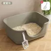 Arenero para Gatitos Grande de Tapa Abierta con Lados Altos, Anti-Salpicaduras, Ensanchado, Inodoro para Perros, Caja de Arena para Gatos