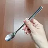 Cuchara para Hielo de Acero Inoxidable Hogareña de Mango Largo Pequeña Cuchara Multifuncional para Mezclar Cócteles Cuchara para Remover Miel Café Cuchara para Hielo
