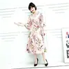 Vestido A-line Holgado de Manga Media y Cuello Redondo con Estampado Floral Retro Nuevo 2026, Estilo Suave y Elegante, Versátil para el Uso Diario