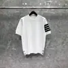 Fábrica da Marca Dongguan Marketing Direto TB Manga Curta Masculina Verão Básico Simples Casual Quatro Barras Gola Redonda Malha Camiseta Tendência