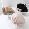 Chapéu de Bebê 6-36 Meses Boina Infantil para Crianças Bebê Menina Outono e Inverno Estilo Coreano Chapéu de Pintor de Lã Tricotado Chapéu da Moda