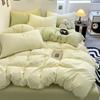 Conjunto de cama simples de quatro peças qualidade mãe e bebê primavera e verão capa de edredom de algodão lavado com água pura touca de cama lençol de cama conjunto de três peças para dormitório atacado
