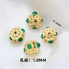 Anel de Ouro Real Banhado a Cobre Superfície Caixa Mágica Incrustada com Calcedônia Verde Natural Borboleta Jade Azul Água Pulseira Acessórios para Joias DIY com Furo