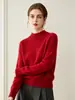 Otoño 2026 Nuevo Estilo Suéter de Cachemira para Mujer Cuello Semi Alto Grueso Agradable a la Piel Tejido de Cachemira Capa Interior Capa Base