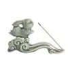 Queimador de incenso de cerâmica celadon transfronteiriço, incensário de sândalo, coelho de jade criativo, nuvem auspiciosa, ruyi, assento para incenso, incenso deitado, interno, casa