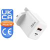 Carregador rápido certificado UKCA multiportas padrão britânico PD35W para carregador de telemóvel Apple iphone15 porta A + C