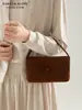 Estilo Coreano Nicho Otoño/Invierno Nuevo Gamuza Flocado Bolsa para Teléfono Plegable Venta Caliente Transfronteriza Bolso de Mano Versátil Retro de Alta Gama