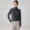 Novo suéter feminino de caxemira para outono e inverno com gola alta empilhada, macio e solto, suéter base de tricô pullover emagrecedor e versátil