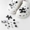 Charms para sapato Croc DIY corrente de pulseira de flor de pérola tridimensional flor de sapato estilo balé removível acessório de sapato decoração