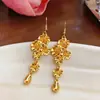 Pendientes Colgantes de Borla de Flor con Forma de Gota de Agua Transfronterizos Europeos y Americanos de Lujo Ligero Personalidad de Gama Alta Ganchos de Oreja Accesorios de Pendientes Exagerados Retro para Mujeres