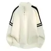 Suéter de cuello alto con media cremallera para niños y adolescentes, estilo nuevo para otoño e invierno, para estudiantes de secundaria y preparatoria, capa base de punto, ropa de hombre de moda