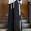 Jeans de Mezclilla Desgastada Estilo Americano con Tres Rayas, Forro Delgado de Felpa, para Otoño e Invierno, Unisex, Holgados, Versátiles, Pierna Ancha, de Largo hasta el Suelo