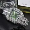 Relógio de Pulso Quartz Quadrado Moderno com Tachas de Diamante e Números Romanos para Homens e Mulheres para Comércio Exterior