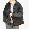 Marent Bolsa de Cartero para Hombre de Cuero Crazy Horse Capa Superior de Piel de Vaca Horizontal de un Solo Hombro Cruzada Bolso de Hombro Retro de Gama Alta