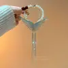 Pinza para el Cabello con Borla de Alas de Mariposa y Diamantes Destellantes de Hada Súper para Mujer, Cabeza Elegante, Clip de Hebilla para Cola de Caballo, Pinza para el Cabello
