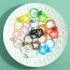 Llavero Colgante Estrella de Cinco Puntas de Colores Anillo de Tarjeta de Aleación DIY Hecho a Mano Abalorios Perler Hebilla Colgante Material de Adorno Venta al por Mayor