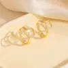 Estilo influencer lujo ligero exquisito moderno retro diamante brillante V-shaped ear cuff de alta gama diseño de nicho aretes de temperamento versátiles