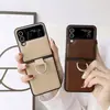 Adecuado para Samsung Z Flip 30% de descuento Funda para Teléfono con Pantalla Plegable Z Flip6/5 Estilo Anillo con Patrón Puro Funda Protectora Anticaída