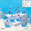 Mochila escolar de dibujos animados arena movediza rellena de aceite creativa adorno para escritorio alivio del estrés acrílico temática oceánica regalo creativo fabricante venta al por mayor