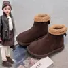 Botas de Nieve para Niñas 2026 Color Camel con Felpa Gruesa Cálidas Suela Gruesa Antideslizantes Invierno Casual Versátiles Cómodas Botas para Niños