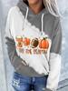 2023 Transfronterizo Amazon Otoño Venta Caliente Calabaza de Halloween Impreso en 3D con Capucha Manga Larga Bolsillo Sudadera de Mujer