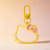 Kt Gato Forma de Lazo Tope de Puerta Color Macarrón Llavero Pintado Accesorios DIY Colgante para Muñeca