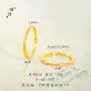 Anillo de Hielo Triturado Redondo de 2 mm de Oro Brillante 24K Estilo Igual de la Tienda Dorada Puzuo Anillo para Dedo Índice con Sentido de Alta Gama para Mujeres
