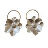 Pendientes de moda con diseño moderno y gran círculo de flores, con un dulce temperamento de hada, pendientes femeninos, joyería Mori