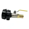 Conector para Accesorios de Barril IBC, Pezón de Válvula de Latón Electrochapado con Doble Rosca Exterior, Grifo de 1/2 Pulgada 3/4 1 Pulgada