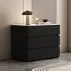 Criado de Madeira Maciça Grande Cor Creme Casa Alto Padrão Luxo Leve Novo Simples Moderno Três Gavetas Quarto Mesa de Cabeceira