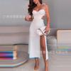 Amazon Transfronterizo 2025 Verano Exportación Europea y Americana Nueva Moda Femenina Elegante Vestido Largo de Tirantes con Vuelo