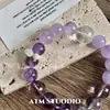 Pulsera de Amatista Natural Brasileña Rosemary para Mujer, Lujo Ligero de Gama Alta, Pulsera de Cristal de Diseño Único al por Mayor