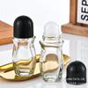 Fornecimento de 50ml garrafa de bola de rolo de vidro transparente bola plana 30ml50ml óleo essencial garrafa de bola de rolo plana com tampa