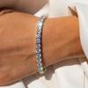 Pulsera europea y americana de circonitas de una fila redonda de 4 mm con cadena de tenis de diamantes completos transfronteriza que no se desvanece joyería venta al por mayor en vivo