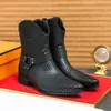 Botas Martin de Talla Grande Transfronterizas Botas de Cuero Nuevas Otoño e Invierno Zapatos de Cuero de Caña Alta con Cremallera Lateral para Hombre Comercio Exterior Retro Botas Martin Británicas