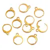 Ganchos para Orejas de Acero Inoxidable Electroplateados al Vacío de 2 Colores y Múltiples Estilos, Accesorios para Pendientes, Clips y Hebillas para Orejas Redondas en Forma de D de Acero Inoxidable