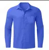 Camisa Nueva de Manga Larga para Hombre Otoño Primavera Cross Europe Estampado 3D Casual de Negocios Sin Planchar Color Sólido Camisa con Cuello