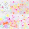 Cuentas transparentes con cuentas de colores en el interior, color mixto, cabeza de conejo, flor de rosa, acrílico, cuentas sueltas, cuentas medianas, accesorios para manualidades, abalorios para pulseras