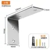 Soporte de Pared Triangular sin Taladro Marco de Soporte Estante de Pared Estantería Ángulo de Esquina Soporte de Estante de Acero Inoxidable
