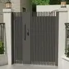 Porta de Pátio em Aço Inoxidável, Porta Única/Dupla de Entrada de Villa Artística em Alumínio, Cerca Rural, Portão Lamelado de Ferro