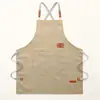 Delantal Impermeable de Lona para Comercio Exterior Transfronterizo con Etiqueta para Supermercado, Cocina, Uso Doméstico, Resistente a Manchas, Resistente al Desgaste, Ropa de Trabajo, Delantal de Longitud Extendida al por Mayor