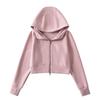 Air layer costura dupla zíper com capuz camisola cardigan para mulheres 2023 outono e inverno americano casual solto casaco emagrecedor solto