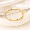 Pulseira de Aço Inoxidável Banhada a Ouro 18K Estilo Europeu e Americano Personalizada em Formato D com Fecho de Ferradura, Contas Redondas, Juntas de Bambu Pulseira de Aço Titânio para Mulheres Venda por Atacado