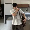 Camiseta de Verano Asclo&Qiao de Manga Corta y Cuello Redondo Elegante para Hombre Estilo Simple Estilo Ins Holgada Moderna Ropa Casual