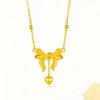 Collar Princesa Escape Oro Cadena Clavícula Lazo Corazón Amor Borla Lujo Ligero Alta Gama Moda Explosiones