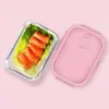 Fiambrera de Vidrio para Calentar en Microondas, Refrigerador, Compartimento para Verduras, Fiambrera para Oficinistas, Compartimento para Frutas
