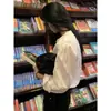 Camisa Blanca de Cuello Redondo Estilo Coreano para Mujer, Manga Larga, Nueva Camisa Casual 2026 Primavera y Otoño con Diseño Retro, Estilo de Nicho